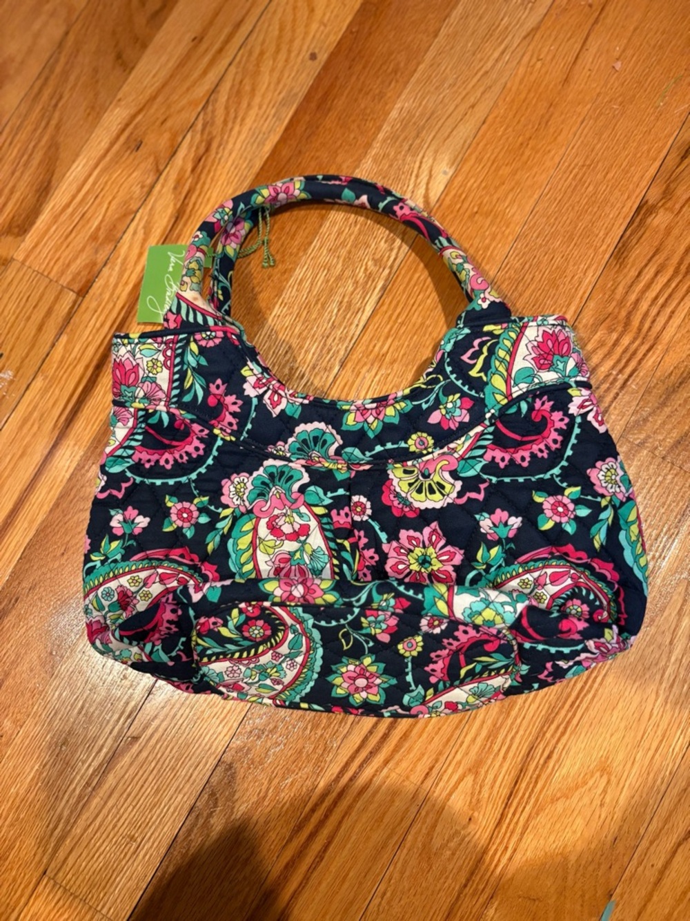 Vera Bradley Navy Floral Paisley Quilted Shoulder Bag